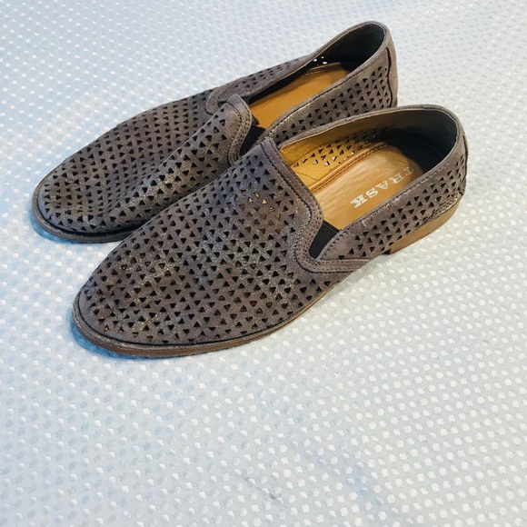 Trask Ali perf pewter metallic suede shoes - Picture 2 of 8